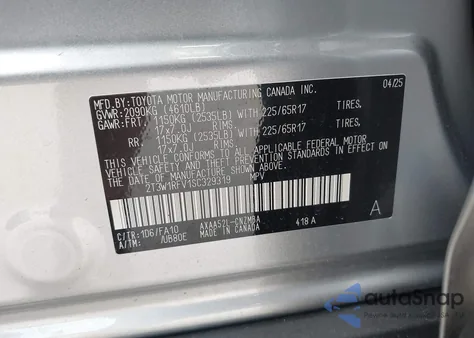 2025 Toyota Rav4 Xle z USA, uszkodzony, nr VIN 2T3W1RFV1SC329319